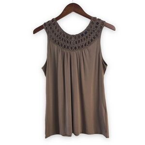 Splendor! sleeveless taupe top size L